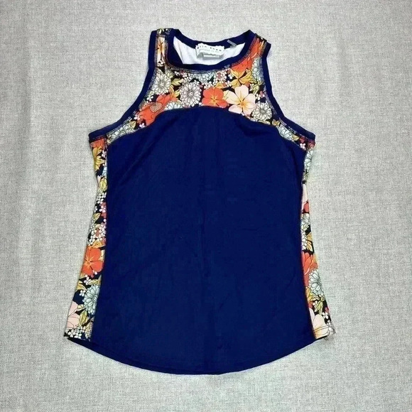 Erin Snow Athletic Tank Top Racer Back Floral - Picture 1 of 8